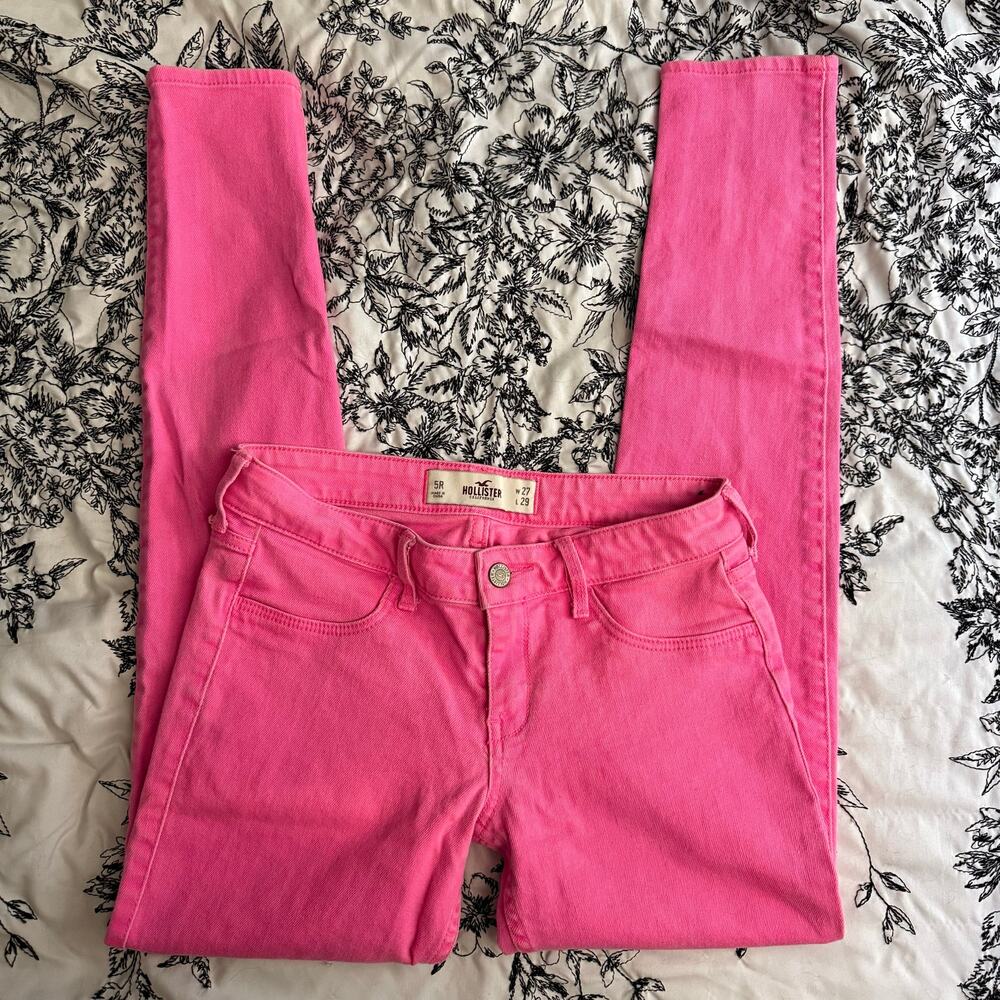 Hollister neon pink skinny jeans y2k